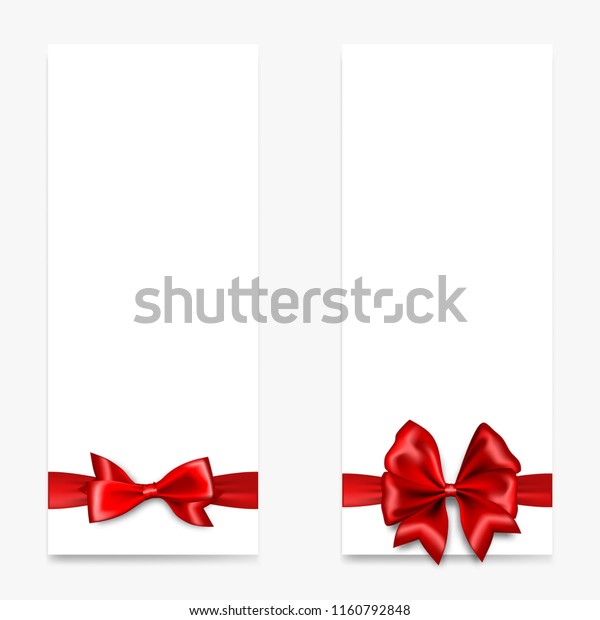 Download Holiday Gift Banner Red Satin Bow Stock Vector Royalty Free 1160792848 PSD Mockup Templates