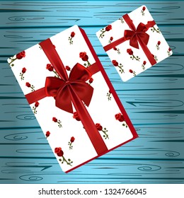 Holiday gift. Beautiful gift boxes, bright confit, a holiday for all. Vector illustration.