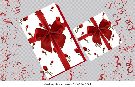 Holiday gift. Beautiful gift boxes, bright confit, a holiday for all. Vector illustration.