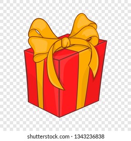 Holiday gift box icon in cartoon style isolated on background for any web design 