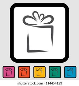 Holiday Gift Box Icon. Vector illustration EPS 8.