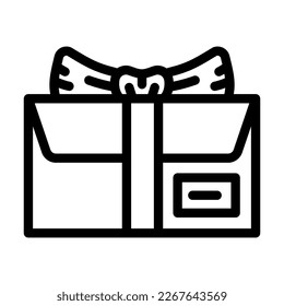 holiday gift box line icon vector. holiday gift box sign. isolated contour symbol black illustration