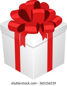 Holiday gift box with red bow