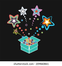 Holiday gift box with star