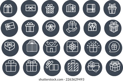 Weihnachtsgeschenkbox Symbole Vektordesign