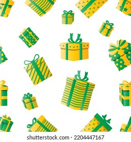 holiday gift boxes isolated white flat 

style
