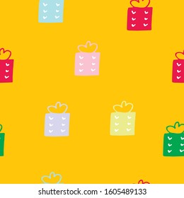  holiday gift boxes seamless pattern for wrapping, textile, fabric, wallpaper