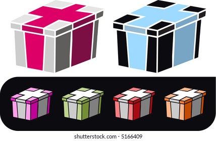 Cajas de regalo de vacaciones en colores brillantes