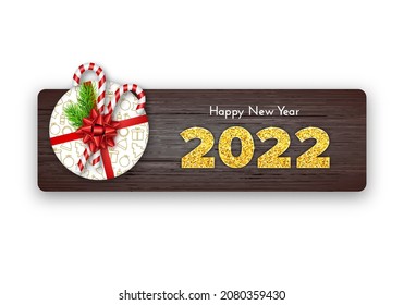 Holiday gift card Happy New Year 2022.