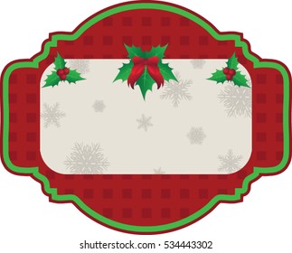 Holiday gift card label with copy space vector illustration