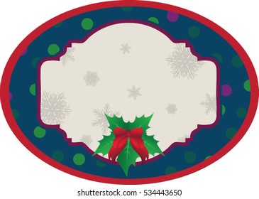 Holiday gift card label with copy space vector illustration