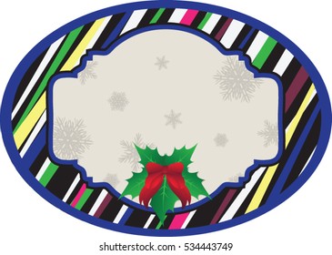 Holiday gift card label with copy space vector illustration