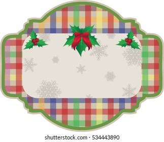 Holiday gift card label with copy space vector illustration