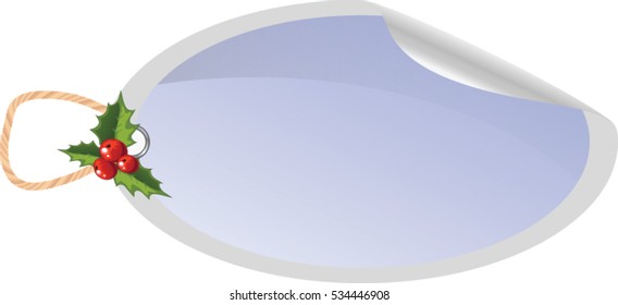 Holiday gift card label with copy space vector illustration