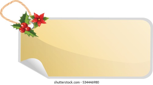 Holiday gift card label with copy space vector illustration