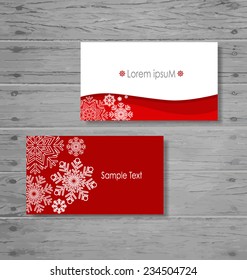 Holiday Gift cards with snowflake. Vector illustration.