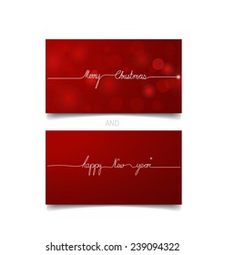 Holiday gift coupons. Merry Christmas and Happy New Year, vector illustration.