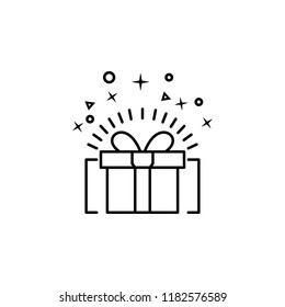 holiday gift dusk style icon. Element of birthday party in dusk style icon for mobile concept and web apps. Thin line holiday gift icon can be used for web and mobile