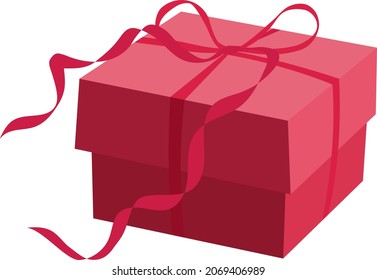 Holiday gift in the form of a box with a bow, vector illustration 3 days. Congratulations to your birthday or New Year.
