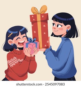 Feiertagsgeschenk und teilen