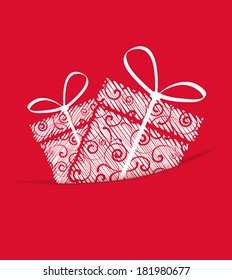 Holiday gift on a red background