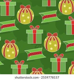 Holiday gift pattern with red accents Vector