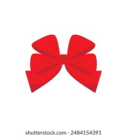 Holiday Gift Red Ribbon Vector Illustration