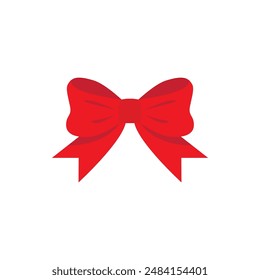 Holiday Gift Red Ribbon Vector Illustration