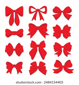 Ilustración vectorial de cinta roja de regalo de Festiva
