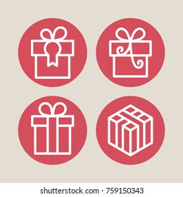 Holiday and Gift vector icons.