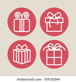 Holiday and Gift vector icons.