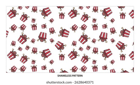 Holiday Gift Wrap with Red and White Striped Gift Boxes