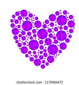   Holiday gift-a card in the form of a heart made of precious stones