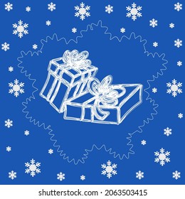 Holiday Gifts Background template design snowflakes. Holiday celebration banner background. Print, wallpaper, web template. Vector abstract graphic design banner pattern background template.