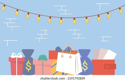 Holiday gifts for birthday or new year. Lanterns and good mood.