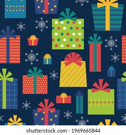 holiday gifts repeat pattern vector