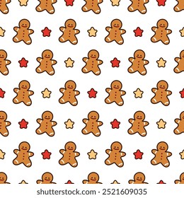 Holiday Gingerbread and Little Stars Parade Art. Perfect for festive holiday projects, this design adds a warm, joyful touch to party decor, wrapping paper, or seasonal crafts.