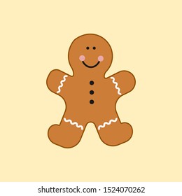 Holiday gingerbread man cookie. Happy new year decoration. Merry christmas holiday. New year and xmas celebration