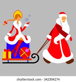 holiday girl frost santa vector christmas claus snow snowflake winter