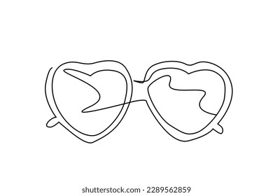 holiday glasses heart shape sign line art