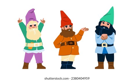 holiday gnome vector. character hat, celebration decoration, happy card holiday gnome character. people flat cartoon illustration