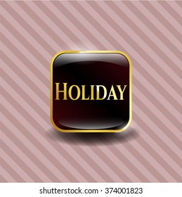 Holiday gold emblem or badge