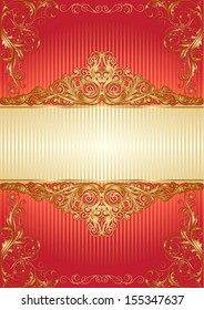 Holiday golden red background