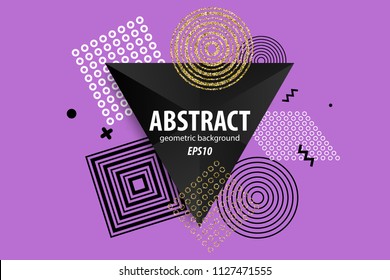 Holiday golden shine abstract geometric background. Colored minimalistic vector invitation. Shimmer simple cover backdrop. Trendy tile frame brochure. 