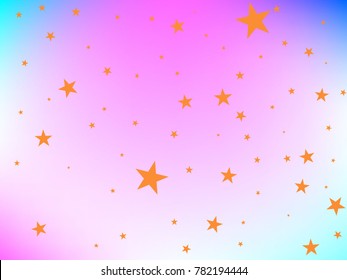 Holiday golden starry in gradient mesh background. Gold stars. Confetti celebration, Falling golden abstract decoration for party, birthday celebrate, anniversary or event, festive. Festival decor.