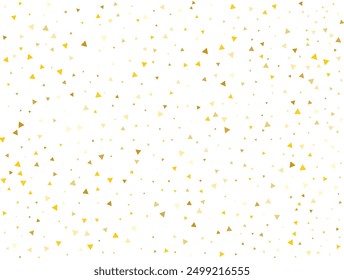 Holiday Golden Triangular Confetti Background. Vector illustration.