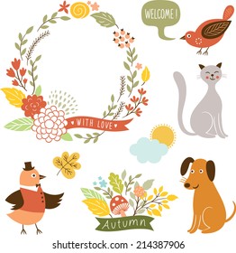 holiday graphic elements, vector collection 