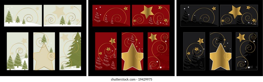 Holiday graphics in three variations