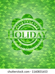 Holiday green mosaic emblem