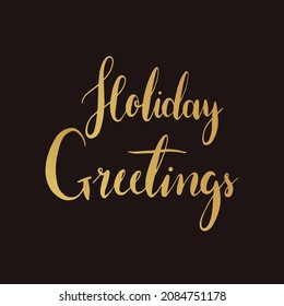 Holiday Greeting black and gold mixed typography banner